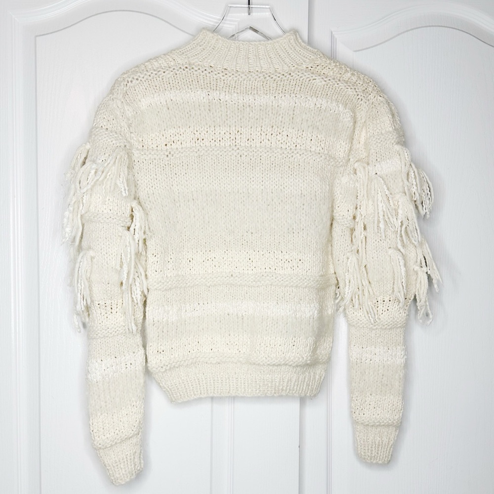 Ulla Johnson Delma Fringe Pullover Sweater Cream Ivory Tassel Knit Size P / XS - Picture 6 of 16